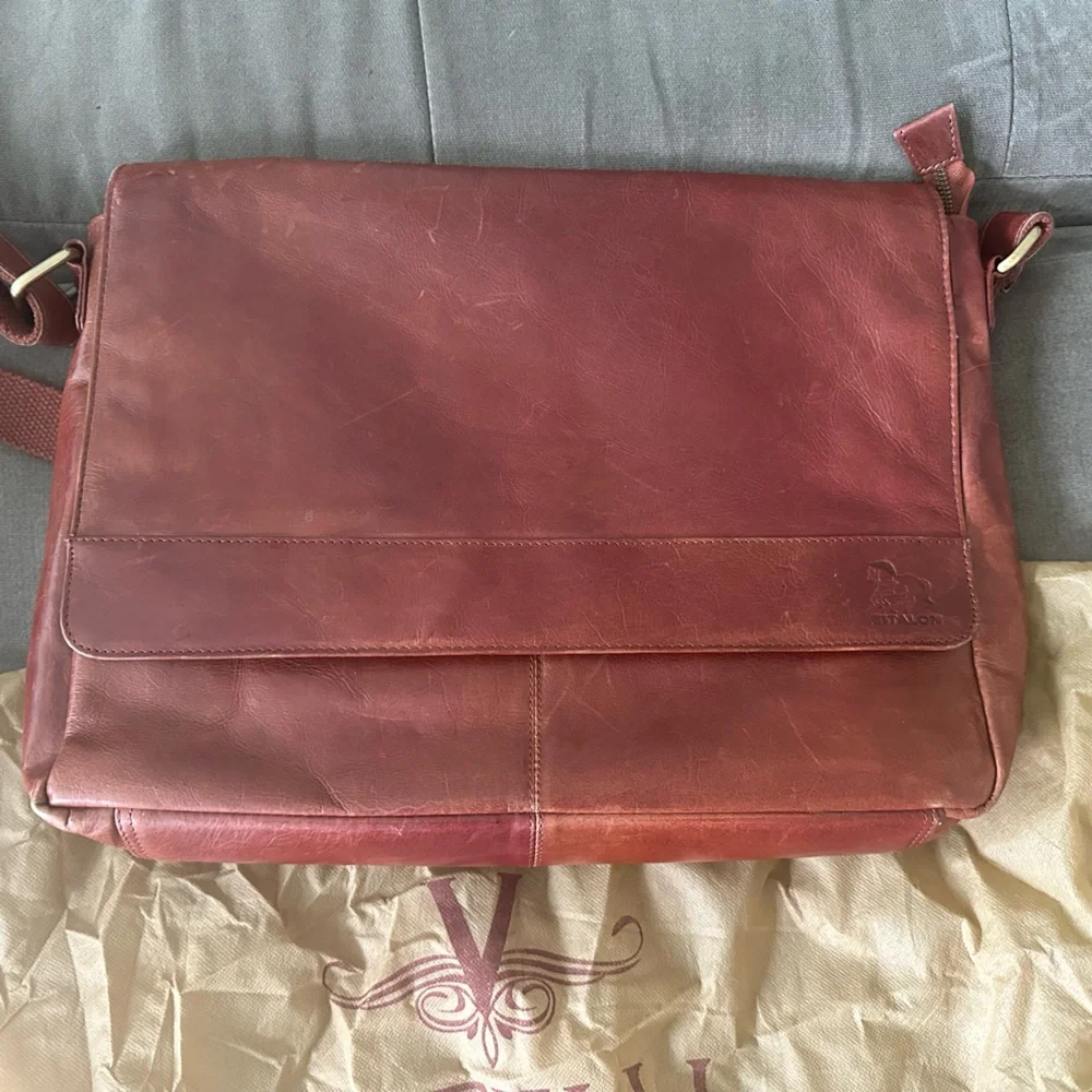 Brown leather laptop case/Messenger bag
